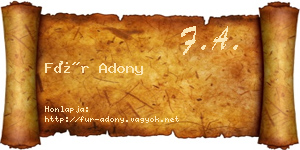 Für Adony névjegykártya